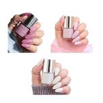 DeBelle Mademoiselle Nudes Glossy Finish Nail Polish Gift Set Of 3 Light Mauve Pastel Purple Light Nude 8 Ml Each, Laura Aura Vintage Frost, Natural Blush, 24ml