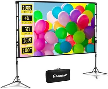 Projection Screen with Stand,100 inch Portable Movie Screen 16:9 HD 4K Double Sided Projection Screen with Carry Bag Indoor Outdoor Video Screen for Home Theater