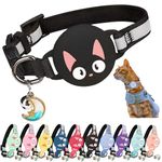 Kittytag Reflective Airtag Cat Collar With Air Tag Holder And Bell, Quick Release Cat Collar, Compatible With Airtag And Iphone, Safe, Adjustable, And Anti-choke Apple Airtag Holder For Cats (Black)