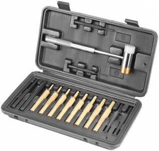 Wheeler Hammer and Punch Set with Punches, Brass/Polymer Hammer, Storage Case for Gunsmithing, Firearm Maintenance, Black