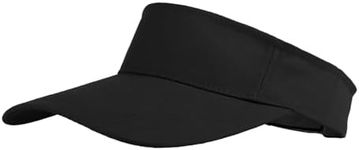 TOPTIE Sun Sports Visor Hat Plain Solid Cotton Visors Adjustable Sun Caps-Black