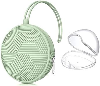 Smlpuame Pacifier Holder Case,Mothers Day Gifts for Mom BPA Free Portable Silicone Baby Pacifier Cover Pouch for Diaper Bag Stroller,Travel Outdoor Activities,Easy to Clean(Mint)