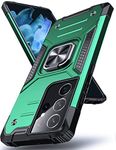DASFOND Galaxy S21 Ultra 5G Case, Military Grade Shockproof Protective Phone Case Cover with Enhanced Metal Ring Kickstand [Support Magnet Mount], Dark Green