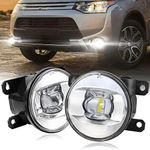 Cawanerl LED Lens Fog Light Replacement for Subaru 10-12 Outback, 15-17 WRX, 14-18 Forester, 10-14 Legacy, 13-16 BRZ, Mitsubishi 11-19 Outlander Sport, 06-14 Pajero IV, 13-19 Mirage G4, 06-11 Endeavor