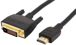 Amazon Basics HDMI-A to DVI (Male) Adapter Cable, Bi-Directional 1080P, Gold-Plated, 0.9 m, Single Pack, Black