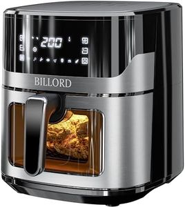 Billord Air Fryer, 6.5L Airfryer Oven Healthy Cooking, Large Air Fryer Stainless with Non-stick Frying Pot, 8in1 Multi-Food Quick & Easy Meal Oiless Cooker with LCD Digital Touch Screen, Temp 80-200℃