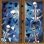 Halloween Window Stickers | Halloween Window Decorations Clings Decals Doublesided Reuseable Skeleton Bats Spider Ghost |