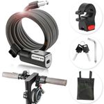 BANGTING Bike Lock, E Scooter Lock, 120cm/12mm Bike Locks High Security, Bike Lock with 2 Key for Electric Scooter/Cycle/Motorbike/Kids Bike/Kids Scooter