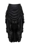 Zhitunemi Women's Steampunk Skirt Ruffle High Low Outfits Gothic Plus Size Pirate Dressing, Black, X-Small-Small