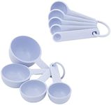 KitchenAid Universal Easy To Read Measuring Cup and Spoon Set with Soft Grip Handle for Maximum Control, Hang Hole and Nesting For Easy Storage, Dishwasher Safe, 9 Piece, Lavender Cream