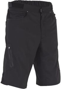 ZOIC Ether Short - 12" Inseam + 9" Essential Liner Men's Mountain Bike Cycling Shorts, Black, Medium