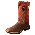 Twisted X Men's 12" Tech X Boot Western, Brown & Orange, 12