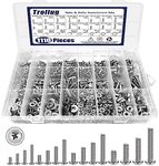 1110PCS Nuts and Bolts Assortment Kit, Stainless Steel Hardware Assortment Kit with Assorted Screws, Nuts, Bolts and Washers（#4-40#6-32#8-32#10-24）