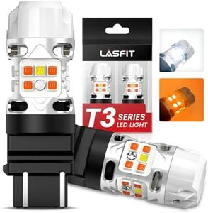 LASFIT T3 3157 LED Bulb Switchback Built in Resistor Front Turn Signal 4157 CANBUS Error Free White Amber New 500% Bright 3057 3457 4114 4057 3357 DRL Parking Light, Only For Standard Socket