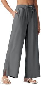 Willit Women's Wide Leg Pants Swim Beach Pants UPF 50+ Lightweight Travel Pants Quick Dry Sun Protective 29" Deep Gray 2XL