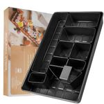 SHIKORI Letters and Numbers Adjustable Bakeware, Birthday Cake Mold, Novelty Cake Pans, Carbon Steel Non-Stick Cake Pan 10 Piece Set (Black)