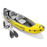 Intex Explorer K2 Inflatable Kayak Set with Aluminum Oars and High Output Air Pump | 2-Person