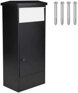 Package Delivery for Outside, 20.5"x13.8"x44.1", Large Package Delivery Drop Box with Code Lock and Mounting Hardware, Parcel Drop Box for Porch, Curbside, Black