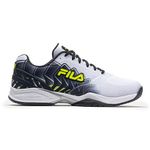 Fila Mens Pickleball Court Shoe, Wht/Blk/Sfty, 9