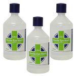 3 Pack of CMS 500ml First Aid Sterile Saline Solution Eye & Wound Wash Bottles