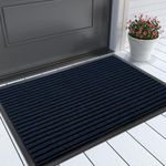 Yimobra Front Door Mats, Heavy Duty Water Absorbent Mud Resistant Easy Clean Entry Outdoor Indoor Rugs,Non Slip Backing, Exterior Mats for Outside Patio Porch Farmhouse, 29.5 x 17,Navy Blue