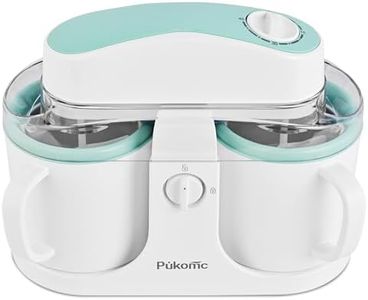 Pukomc Ice Cream Maker Machine for Home Use, with Two Ice Cream Bowls,Simple Operation and Easy to Clean,White Green
