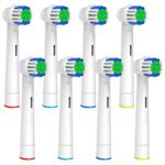 MAYCREATE® 8Pcs Electric Toothbrush Replacement Heads Compatible with Oral-B for Most Braun Electric Toothbrushes Soft Dupont Bristles Electric Toothbrush Replacements