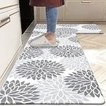 HEBE Anti Fatigue Kitchen Rug Sets 2 Piece Non Skid Kitchen Floor Mats 17"x48"+17"x28" Cushioned Comfort Standing Mat Waterproof Kitchen Runner Mats