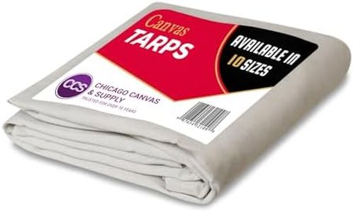 White Canvas Tarpaulin - Water and Mildew Resistant (10 feet x 12 feet)