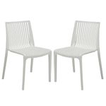 Supreme chairs Oasis Designer Armless Plastic Chair for Dining Room, Restaurent, Cafeteria and Office use (Colour : Milky White ; Count : 2)