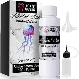 LET'S RESIN White Alcohol Ink for Epoxy Resin, Upgraded White Alcohol Ink 3.5oz/100ml, Alcohol-Based Resin Ink, White Resin Pigment for Resin Petri, Tumblers, Painting, Resin Art