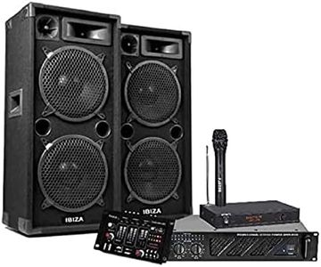 IBIZA Sound Light - Sono Complete 2000W avec AMPLI Enceintes Table DE MIXAGE Micro sans Fil + CABLAGE idéal soirée Animation Mariage Salle des fête Anniversaire