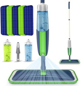 Spray Wet Mops for Hardwood Floor Cleaning: MEXERRIS Floor Mop with 5 Washable Pads for Swiffer Powermop & 2 Refillable Bottles - Home Commercial Dust Dry Mops for Wood Laminate Vinyl Tiles Ceramic