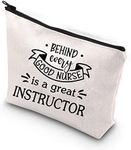 WCGXKO Clinical Instructor Appreciation Gift Behind Every Good Nurse Is A Great Instructor Makeup Bag, Behind Instructor,