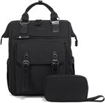 LOVEVOOK Women Laptop Backpack With Electronics Organizer Bag, USB Charging Port, 15.6inch, Water-resistant Rucksack For School College University Travel Work ,Black