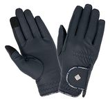 LeMieux Unisex Classic Riding Gloves in Black - Synthetic Leather - Breathable - Anti Slip - Small