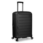 Traveler's Choice Indestructible Polypropylene Hardshell Expandable Spinner Luggage, Black