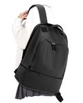 SEAFEW Gym Backpack for Women Carry On Backpack with Shoes Compartment Wet Pocket Travel Backpack Waterproof Casual Daypack Black