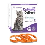 TachengMc 4 Pack Calming Collar for Cats, Cat Collars Efficient Relieve Reduce Anxiety Stress，Make Comfortable Relaxed，Pheromones Collar, Cat Calming Collar Kitten Supplies, Lasting 60 Days, Orange