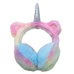 Kids Winter Earmuffs Warm Cute Rainbow Unicorn Ear Muffs Adjustable Fluffy Faux Fur Ear Warmers Outdoor Ear Cover for Girls Boys Toddler