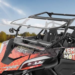 KEMIMOTO Zforce 950 G2 2-in-1 Front Flip Windshield Upgraded Clamps