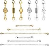 LUTER 12 Pieces Necklace Extenders Necklace Extension Clasps Set Chain Extenders for Necklace Bracelet Anklet Jewelry Making Supplies (Gold and Silver)