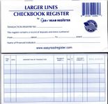 Larger Lines Check Registers, Made in USA, for Personal Checkbook - Low Vision Easy to Read (24-25-26 Calendars, 10)