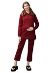 The Mom Store Maternity and Nursing Hoodie Pajama Set Cotton Feeding Zipper for Easy Feeding Pre and Post Pregnancy Includes Top and Pajama (Can't Beet Me! - L)