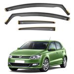 iSpeed Wind Deflectors For VW Polo mk5 2009-2016 5 Door Hatchback 4pc - Keep Your Car Ventilated in Rain - Reduce Wind Turbulence - Tinted In-Channel