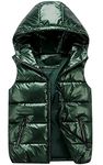 Boy's Gir;'s Winter Quilted Vest Reflective Vest Hooded Metallic Silver Down Puffer Vests Waistcoats 7-8 Years