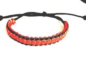 GDS Thread Bracelet Nylon Cord Adjustable Thread Wrist Friendship Band for Men Women Boys and Girls| Hand Made Bracelet (4, Red & Black)