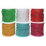 HANDI STITCH Christmas Beaded Garland (6 Pcs) - 2.7 metres 3mm Xmas Bead Chain for Christmas Tree Decorations, Jewelry Making, DIY Art & Craft, Xmas Party and Table Décor