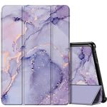 Fintie Slim Case for All-New Amazon Fire HD 10 and Fire HD 10 Plus Tablet (13th Generation, 2023 Release) - Trifold Lightweight Hard Shell Stand Cover with Auto Wake/Sleep (Lilac Marble)