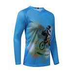 Hotlion Womens Cycling Jersey MTB T Shirt Long Sleeve Mountain Bike Motorcycle Outdoor Bicycle Clothing Blue Size M